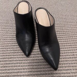 Chic Black Leather Mules by Marc Fisher